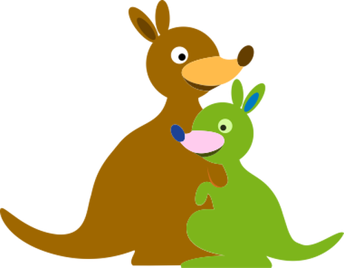 Dessin animé kangourous