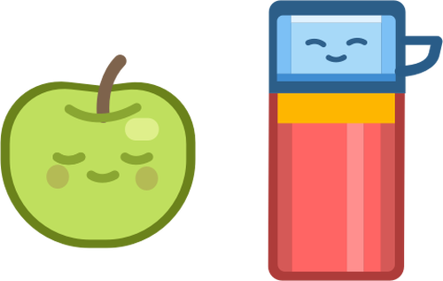 Yeşil elma ve kupa