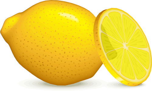 Zitrone mit Scheibe
