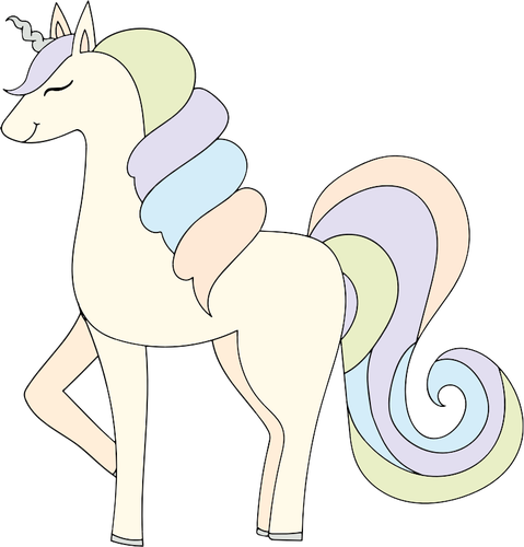 Pastel Unicorn vektorbild