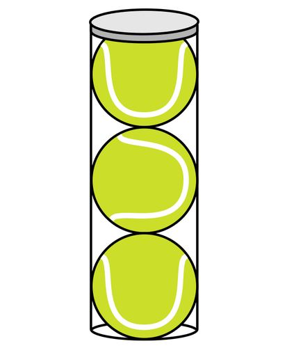 Tennispallot sylinterissä