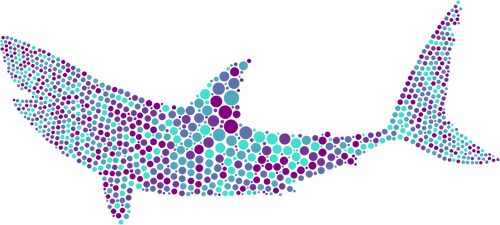 Акула с Разноцветные капли