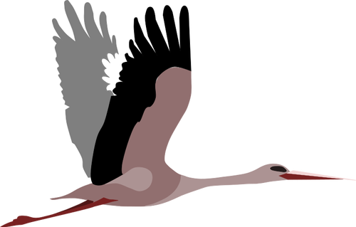 Imagen vectorial de cigüeña del vuelo