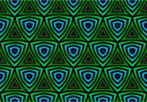 緑と青の三角形と背景パターン
