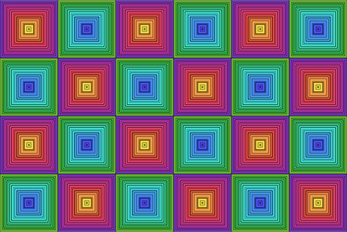 虹の正方形パターン