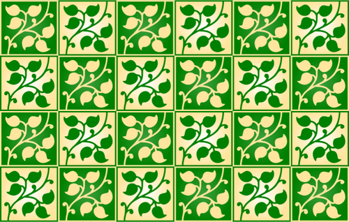 사각형 벡터 이미지와 잎이 패턴