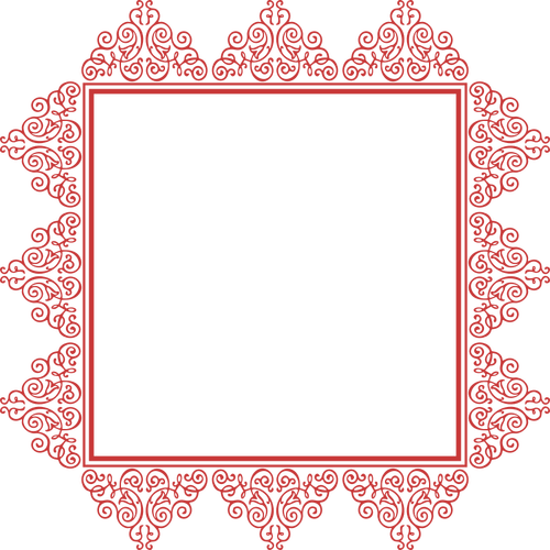 Čtvercový rám v červené barvě