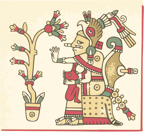 Aztec codex vektor image