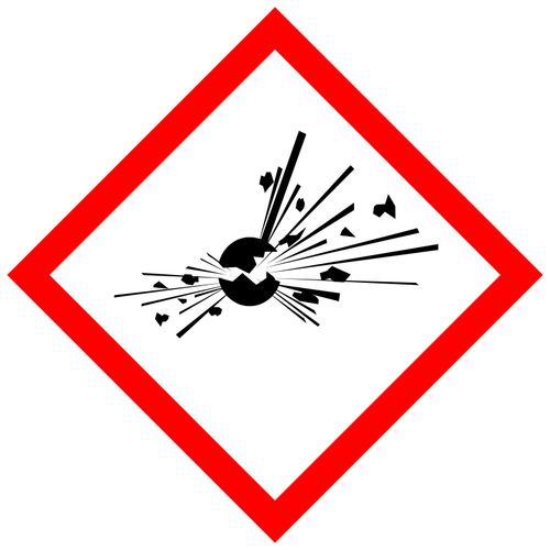 Explosiva ämnen varning