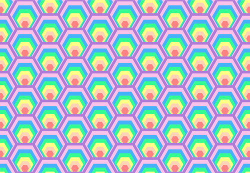 Fargerike sekskant mønster