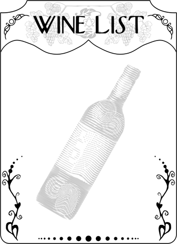 Image vectorielle liste de vin