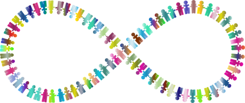 Pessoas puzzle colorido infinito