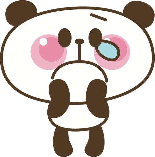 Desenho de panda triste