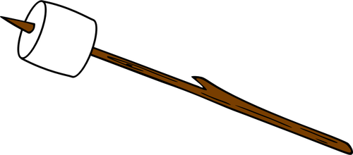Marshmallow em imagem de banda desenhada de vara