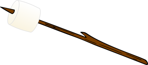 Marshmallow am Stick-Vektor-Bild