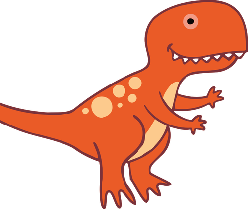 Dinosaurus di warna oranye