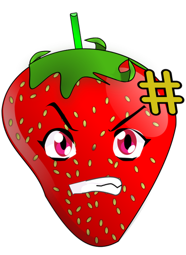 Wütend Erdbeere