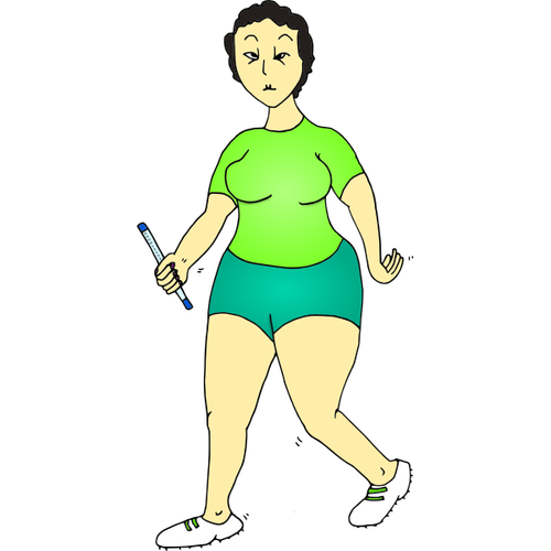 Kadın koşucu karikatür