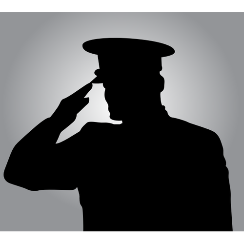 Silhouette of an army officer