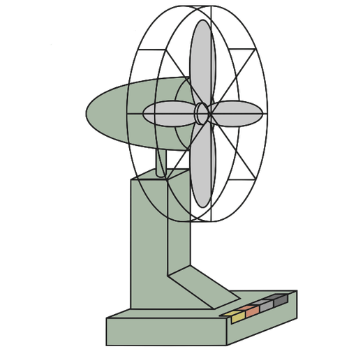 Elektrický ventilátor 3D výkres