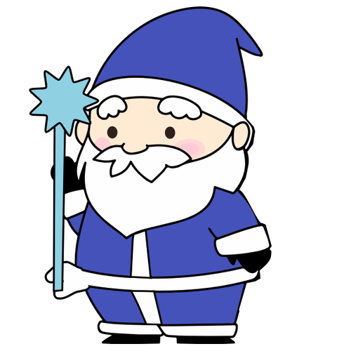 Santa Claus in blue outfit