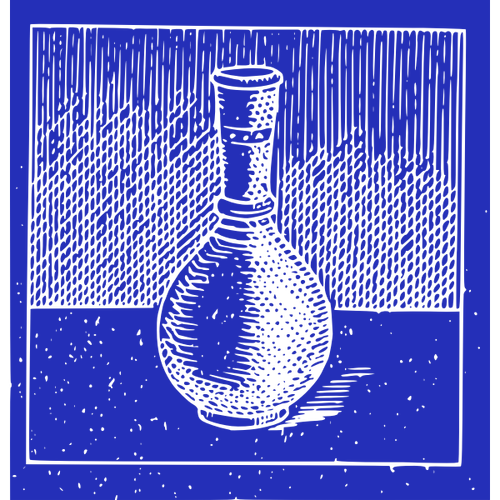 Blue background vase sketch