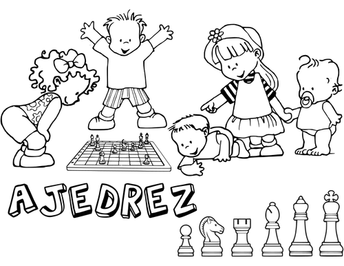 أطفال يلعبون الشطرنج