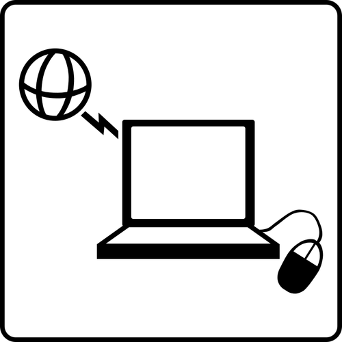Vector icon for hotel with internet in rooms