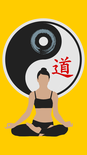 Yoga-Pose und Yin-Yang