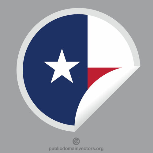 تقشير ملصقا مع العلم من ولاية تكساس