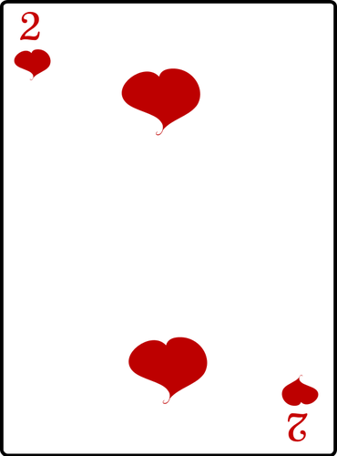 Två av hjärtan spelkort vektorgrafik
