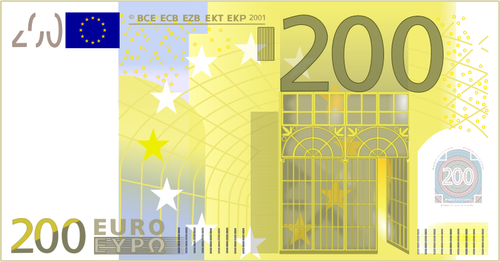 200 Euro Not vektör küçük resim