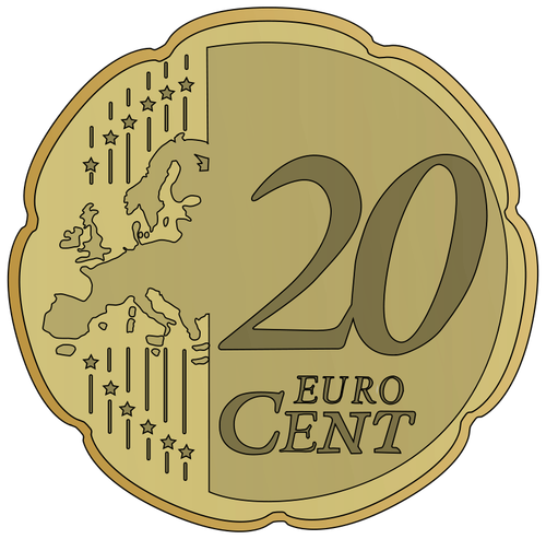 20 Euro cent vektör çizim