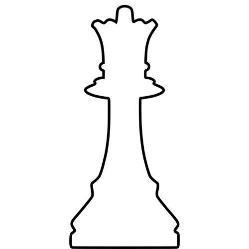Valkoinen siluetti shakkinappulo