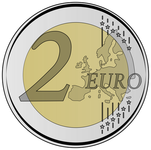 两个欧元硬币的矢量图形
