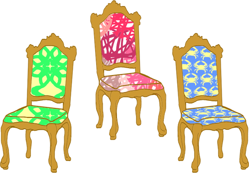 Fargerike dekorative stoler