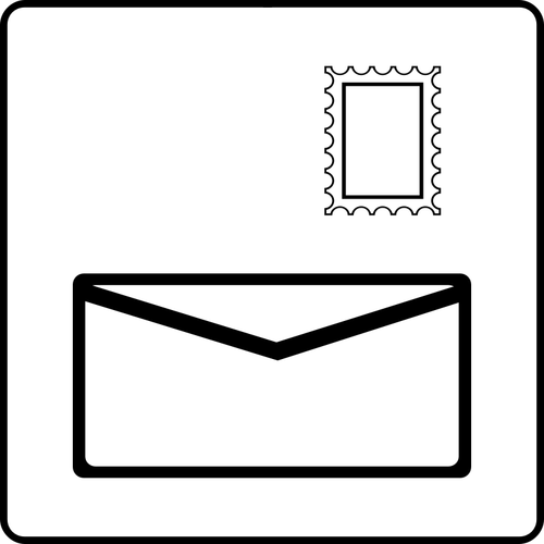 Enveloppe wirh timbre icône vector image