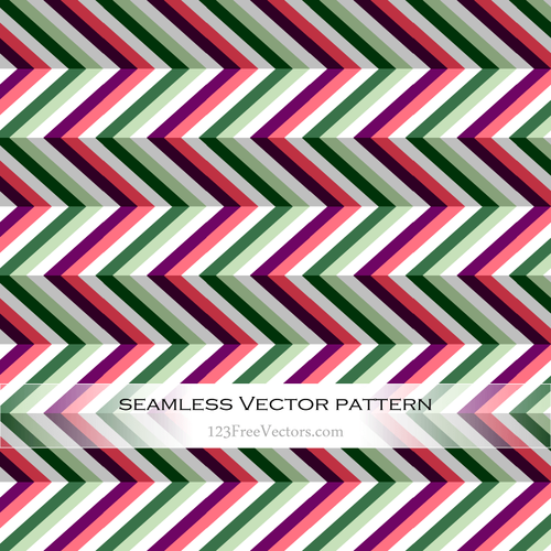 Sikk-sakk mønster med grønn og lilla linjer