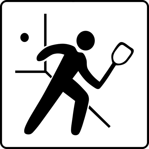 Vektor ilustrasi tanda raquetball fasilitas tersedia