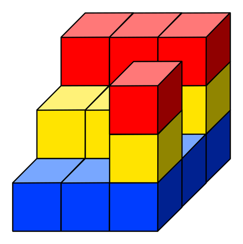 Torre di cubi colorati