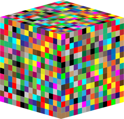 3D cubo multicolorido