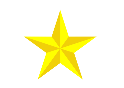 Decoratieve gele ster te behalen