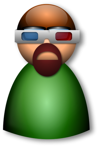 3D gözlük avatar vektör görüntü