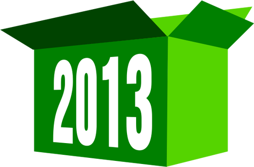 2013 緑箱ベクトル クリップ アート