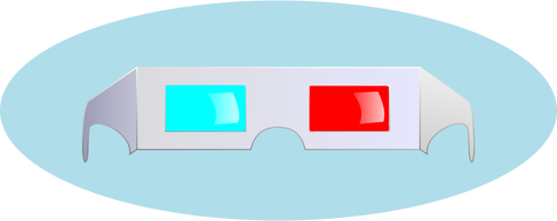 Vektör grafik kağıt mavi ve kırmızı gözlük