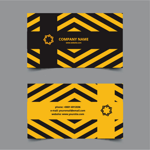Modelo de cartão de visita amarelo preto