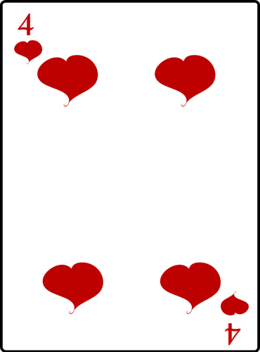 चार दिल खेल कार्ड का चित्रण वेक्टर