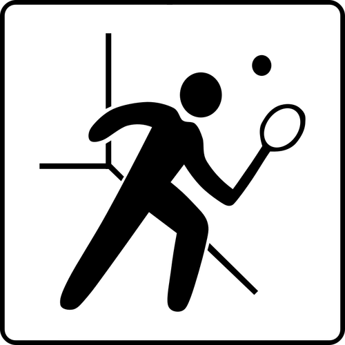 Vector Illustrasjon av squash fasiliteter tilgjengelig skilt