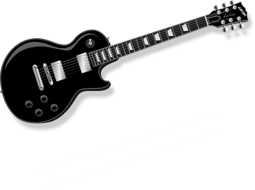 Black and silver electric guitar vector clip art