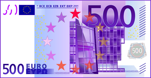 Cinci sute Euro nota grafică vectorială